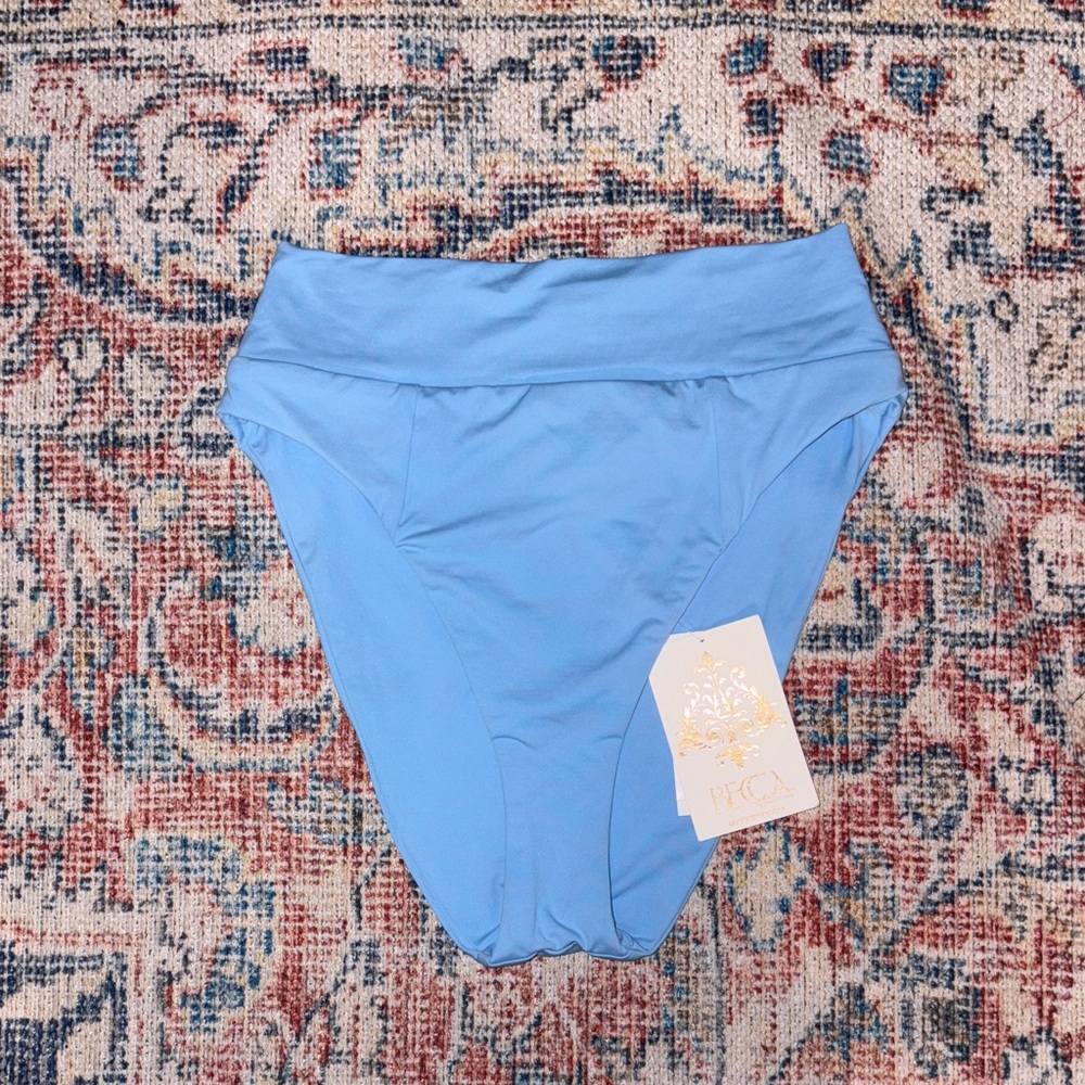 Becca Rebecca Virtue Tanya French Cut High Leg Bikini Bottoms in Sky SZ XS NWT